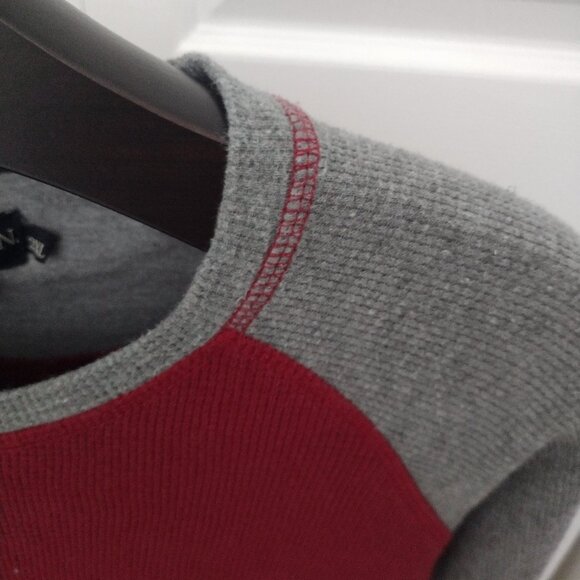 U.S. Polo Assn Men’s 2XL Raglan Thermal Shirt Burgundy Gray Logo Waffle Knit - Picture 5 of 8